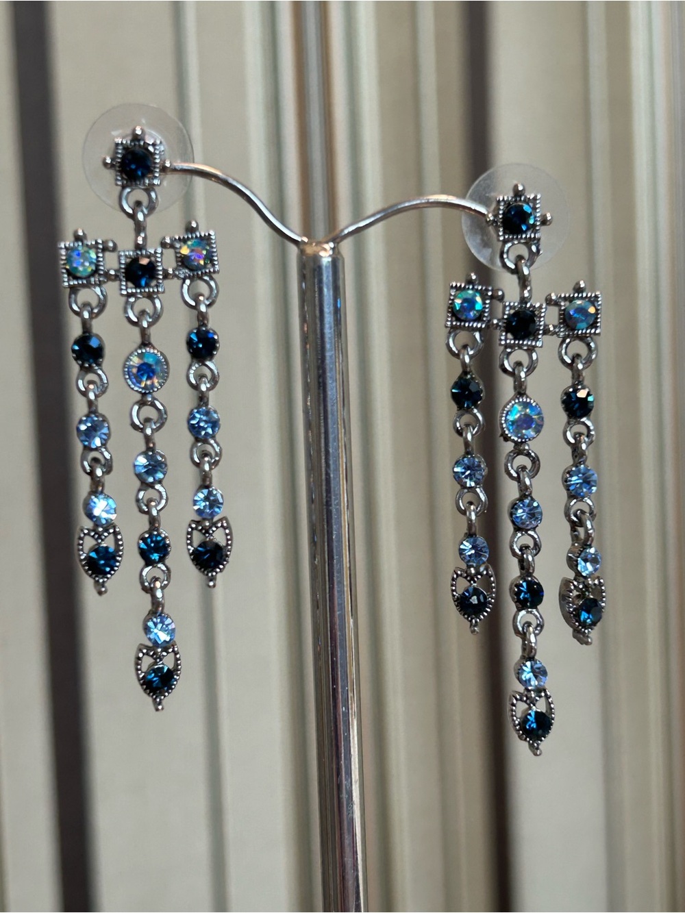 Blue chandelier earrings